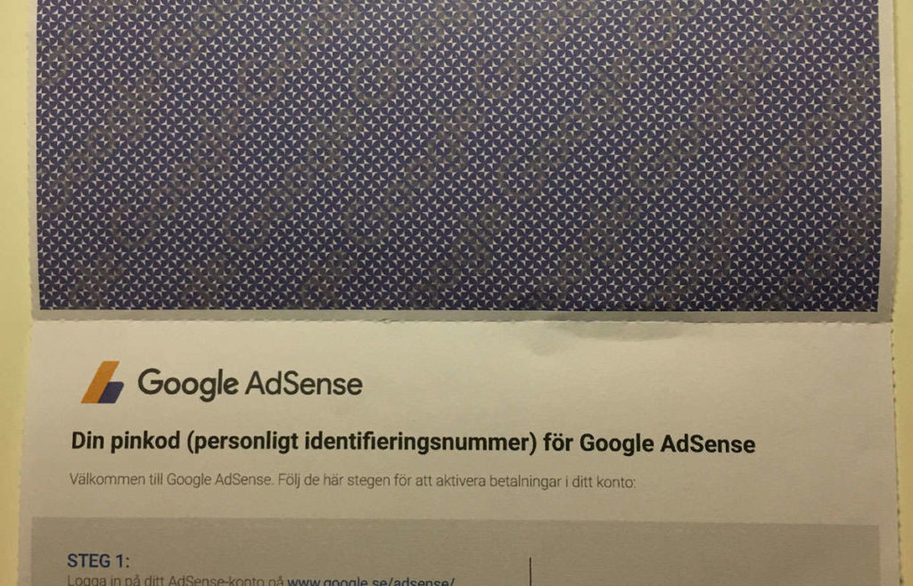 Ett brev från AdSense - insidan